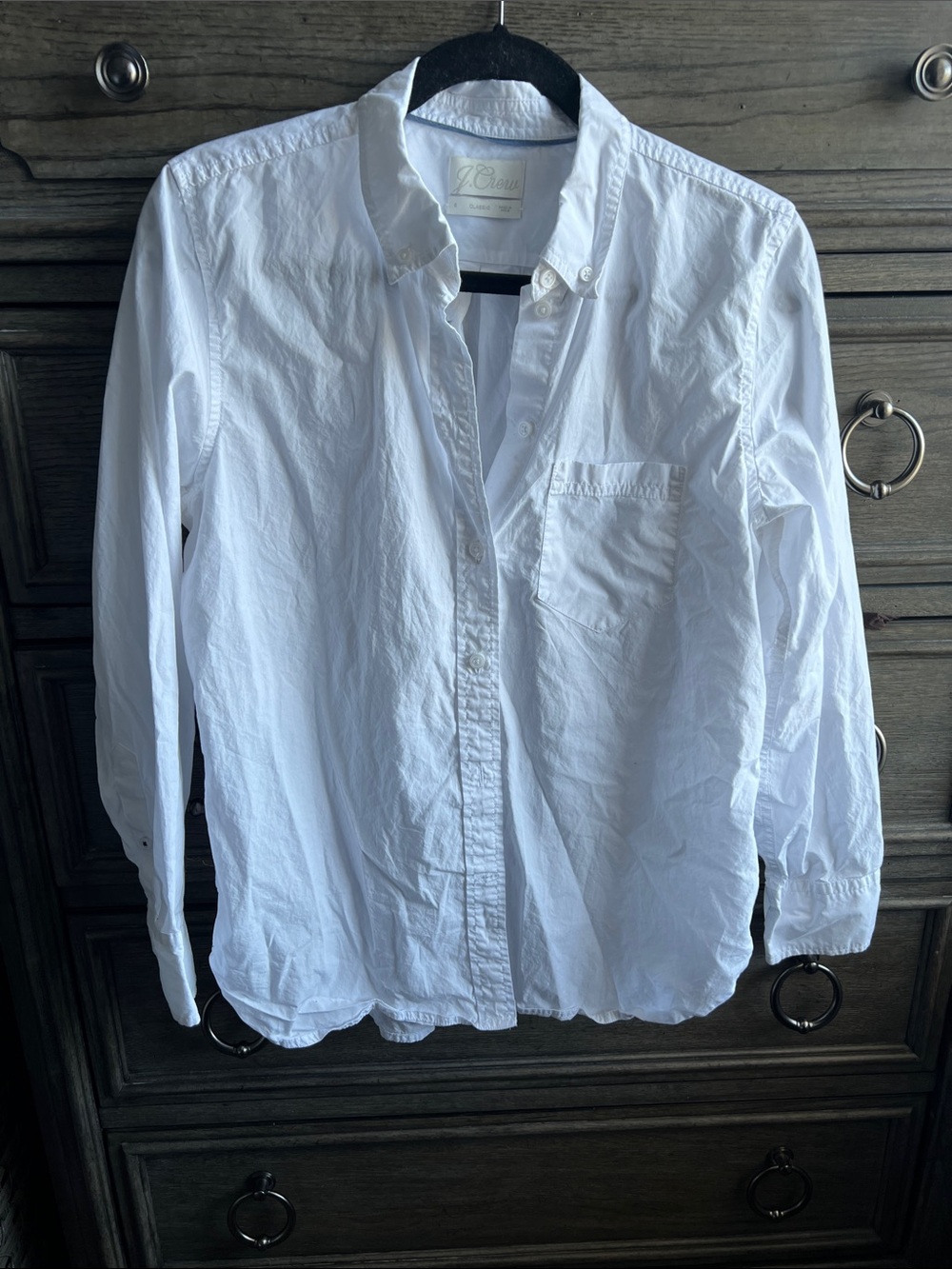 J.Crew White Classic Button Down Shirt Size 8 EUC